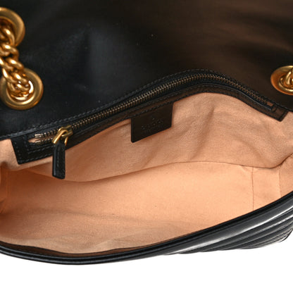 Gucci Calfskin Matelasse Small GG Marmont Shoulder Bag Black 5 of 10