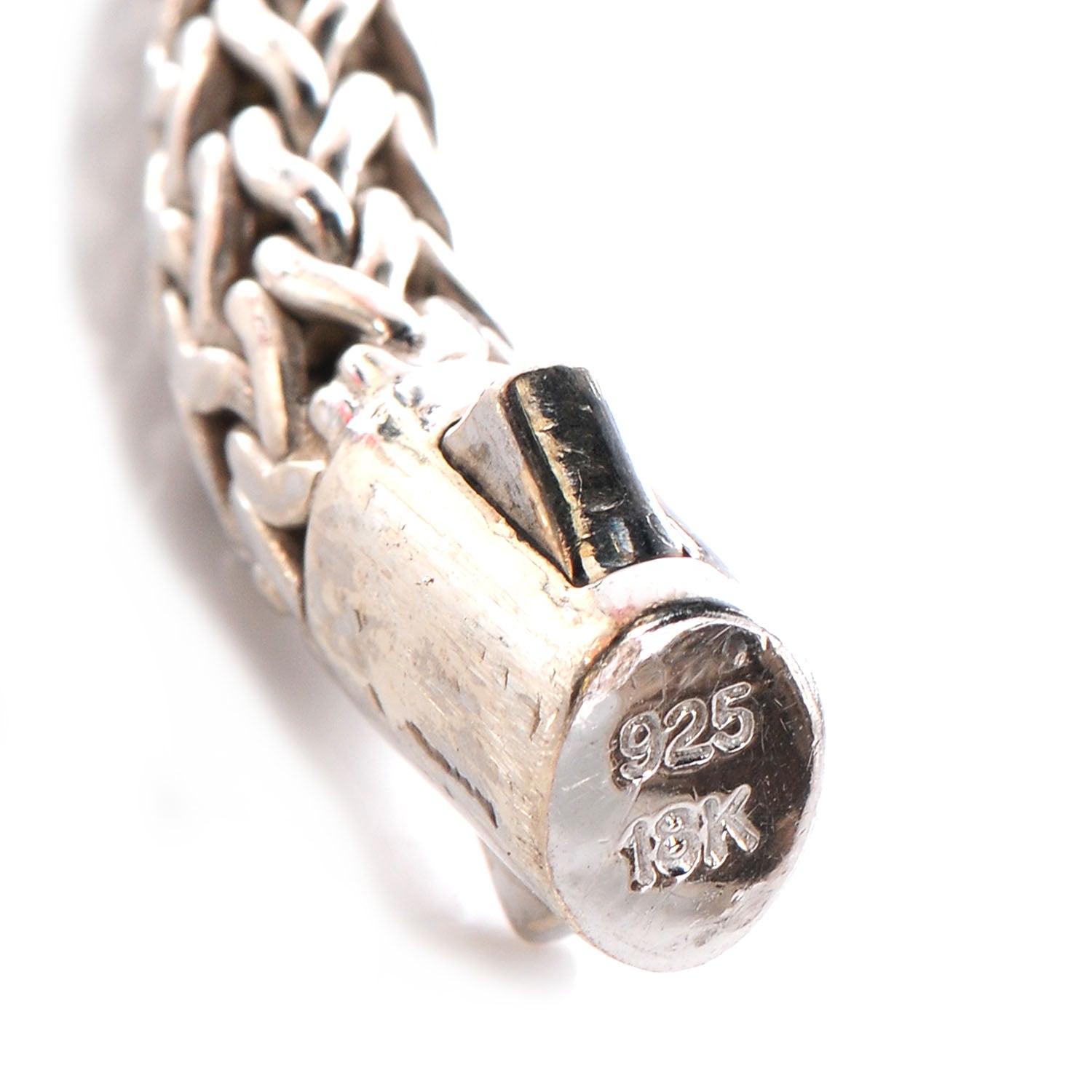 John Hardy Sterling Silver Pave Diamonds Medium Classic Chain Clasp Bracelet 4 of 5