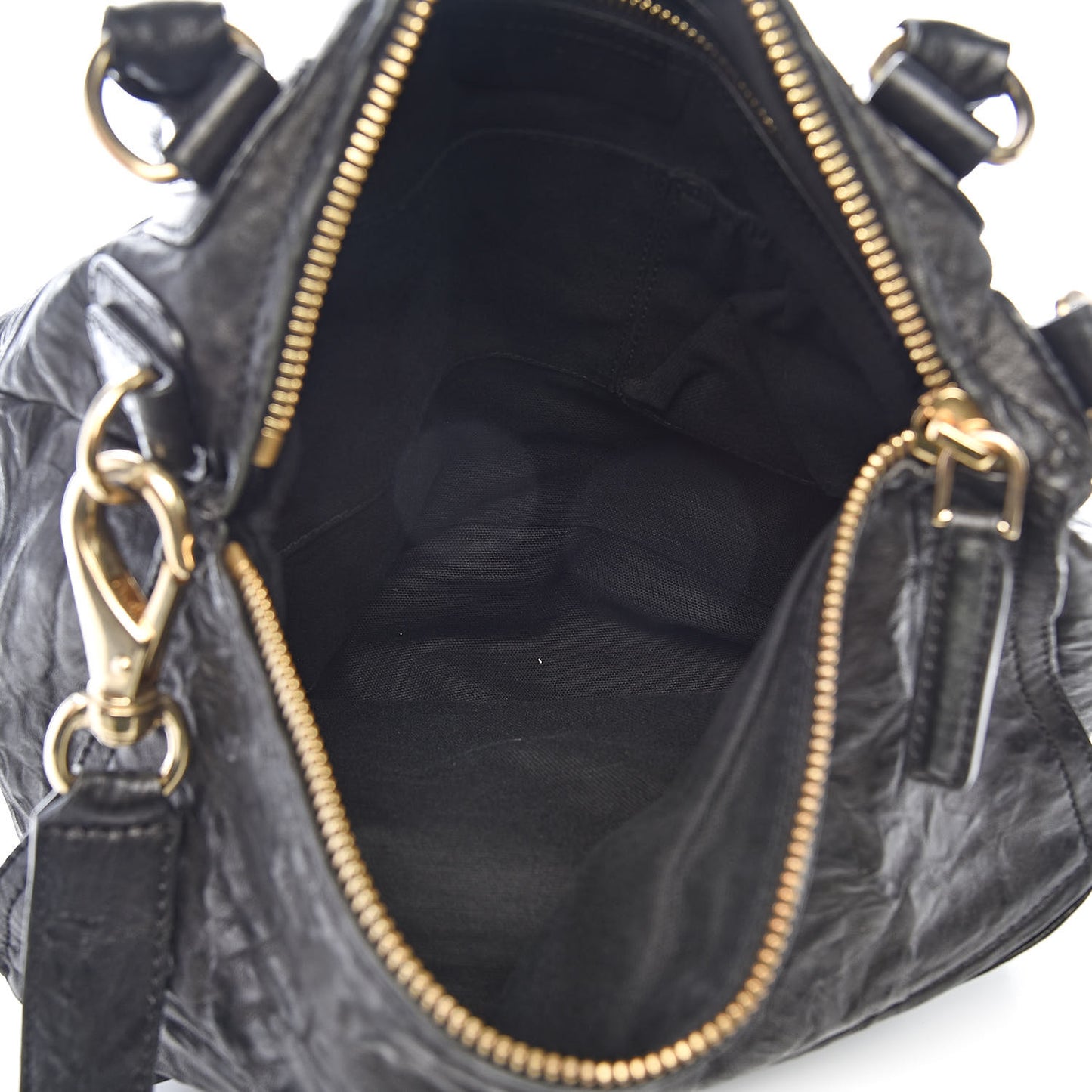Tumbled Sheepskin Medium Pandora Bag Black