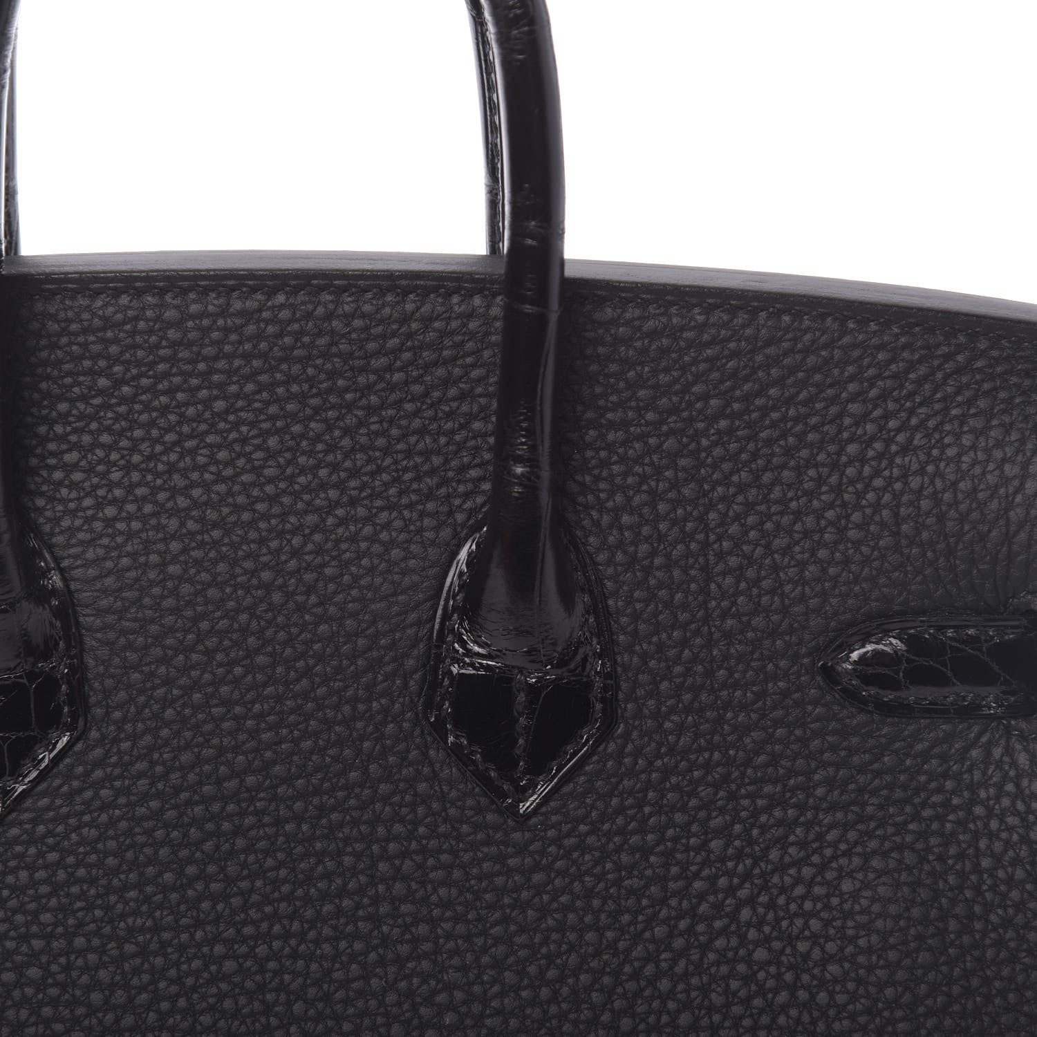 Hermes Togo Shiny Niloticus Crocodile Birkin Touch 25 Black 32 of 38