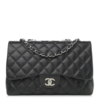 Chanel Lambskin Quilted Jumbo Single Flap Black 1 of 10