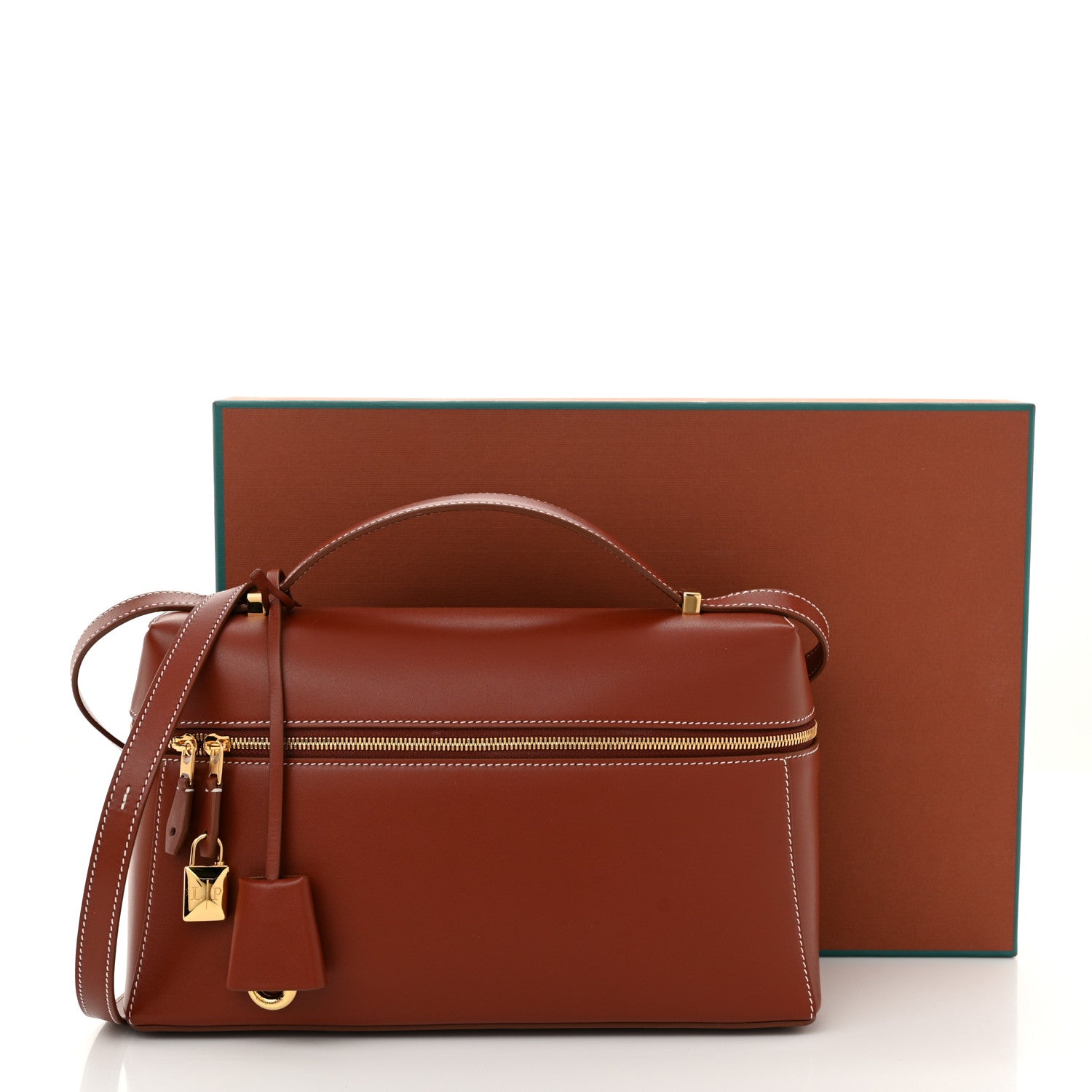 Loro Piana Saddle Calfskin Extra Bag L27 Deep Kummel 10 of 10