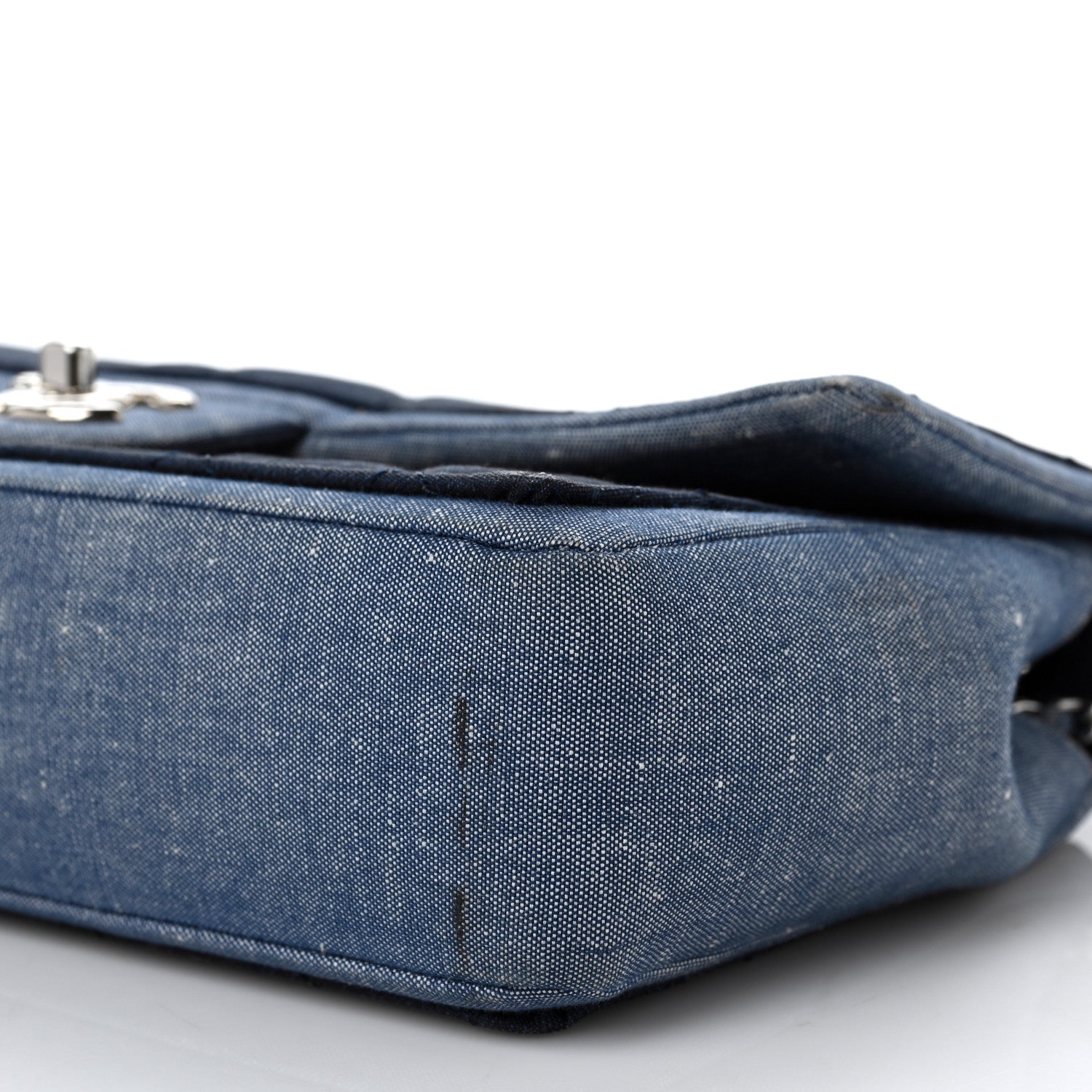 Chanel Denim Quilted Medium Graphic Flap Light Blue 9 of 9