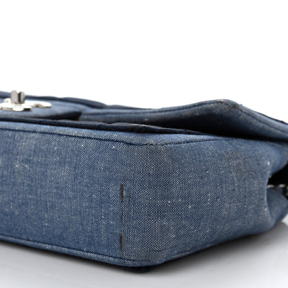Chanel Denim Quilted Medium Graphic Flap Light Blue 9 of 9