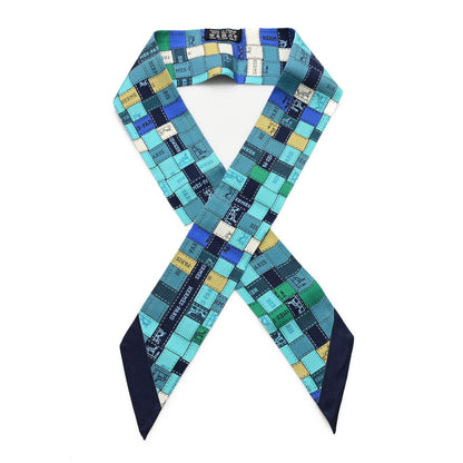 Hermes Silk Bolduc Au Carre Twilly Turquoise Bleu Klein Vert 1 of 3