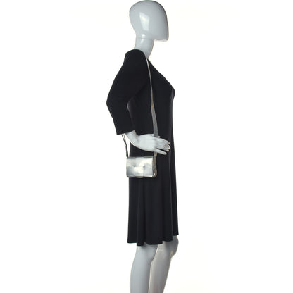 Bottega Veneta Metallic Patent Calfskin Maxi Intrecciato Extra Mini Cassette Crossbody Bag Silver 2 of 8