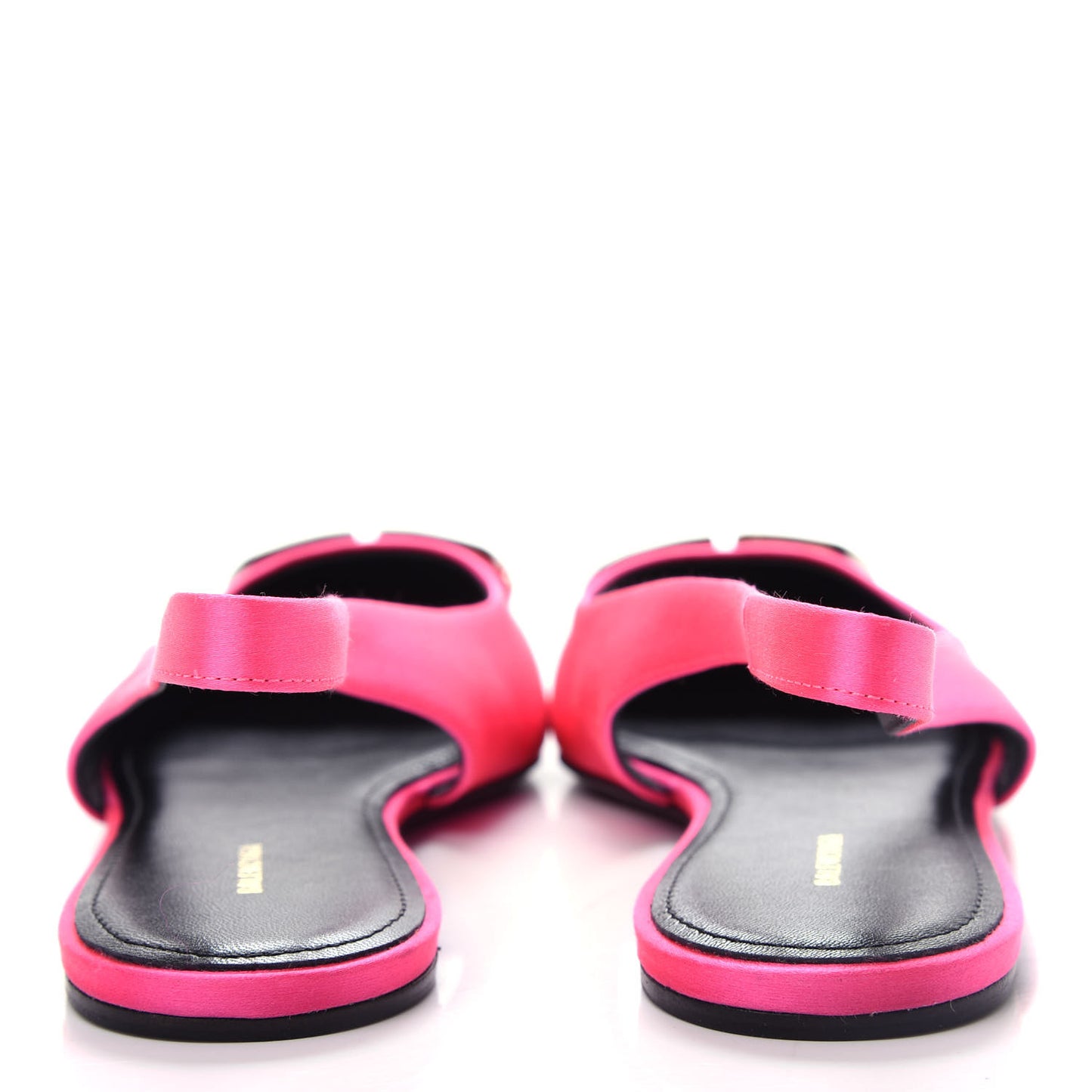 Satin BB Knife Pointy Toe Slingback Flats 39 Neon Pink