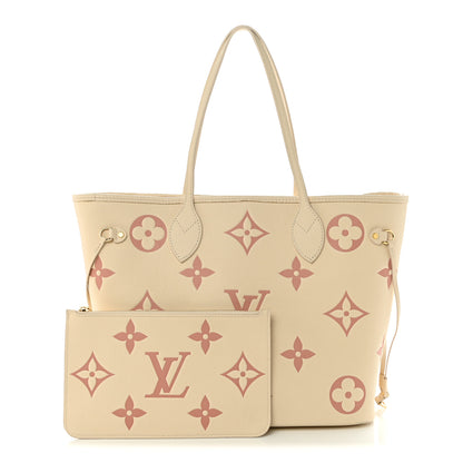 Louis Vuitton Empreinte Monogram Giant Neverfull MM   Creme Rose Trianon 3 of 10