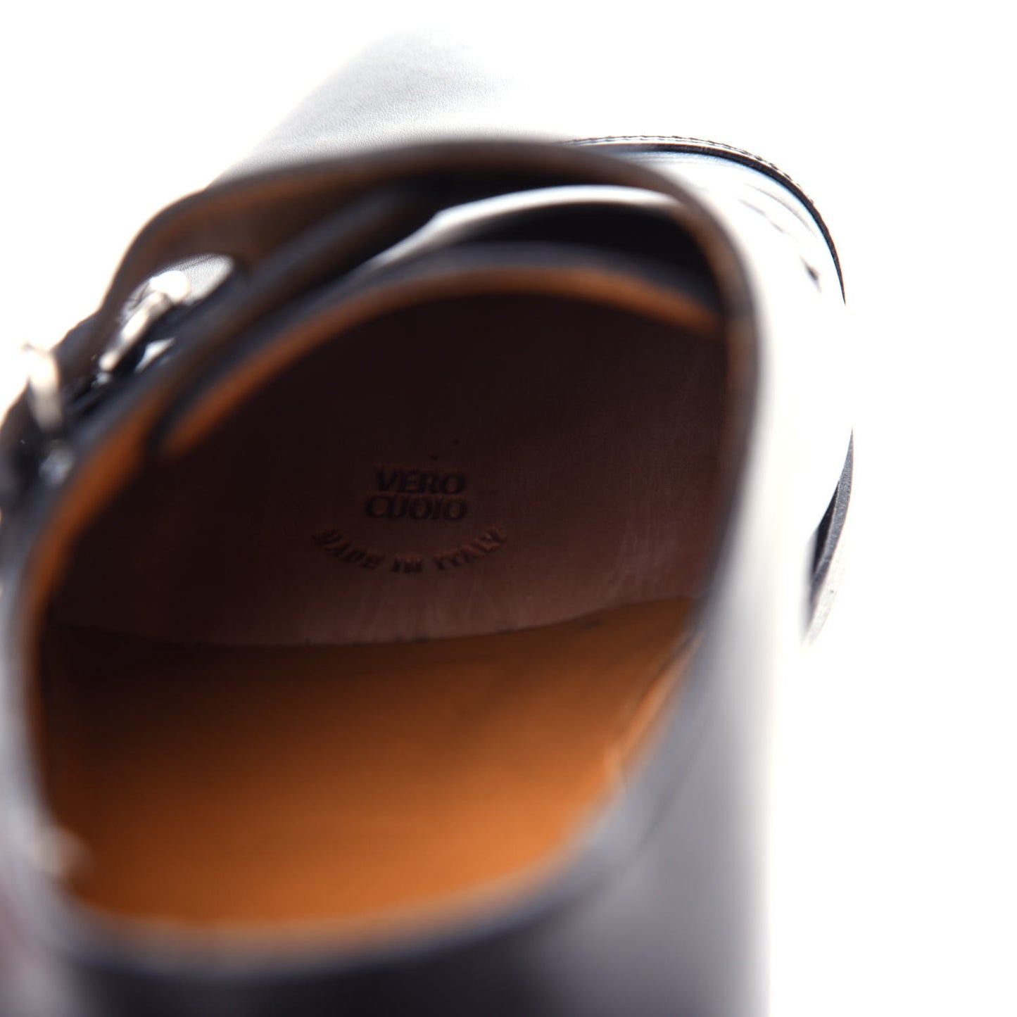 Calfskin Mens Buckle Loafer 9 Black