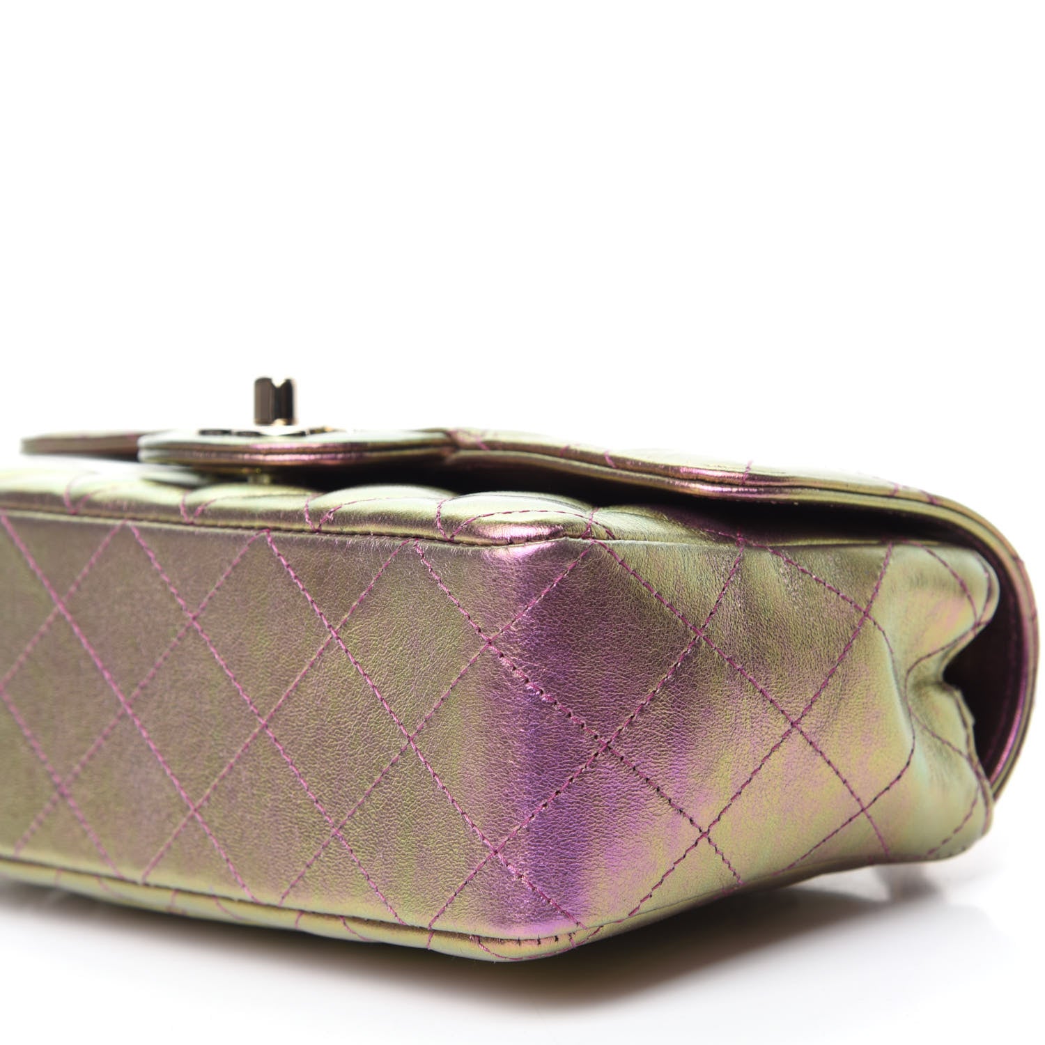 Chanel Iridescent Lambskin Quilted Mini Rectangular Flap Purple 7 of 11