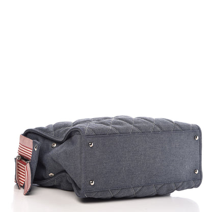Chanel Denim Quilted CC Bag Blue 4 of 9