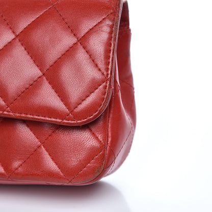Chanel Lambskin Quilted Extra Mini V For Victory Flap Red 10 of 18