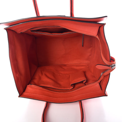 Celine Drummed Calfskin Mini Luggage Vermillion 5 of 10