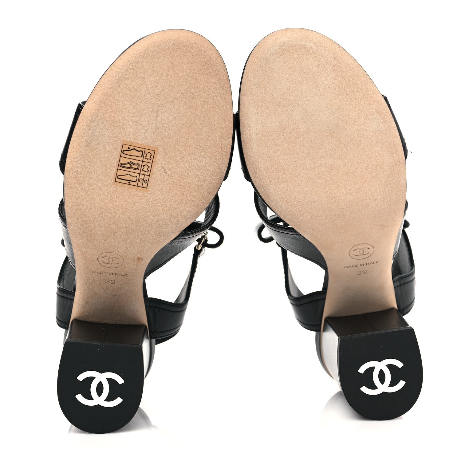 Chanel Goatskin CC Turnlock Sandals 39 Black 5 of 8
