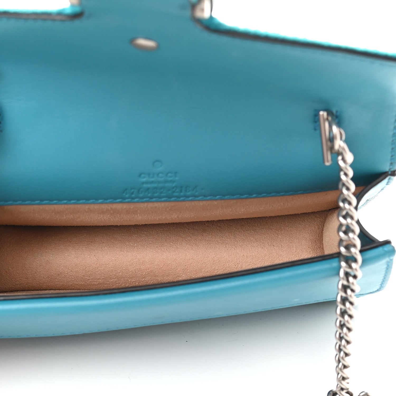 Gucci Velvet Super Mini Dionysus Shoulder Bag Pavone Cyan 5 of 9