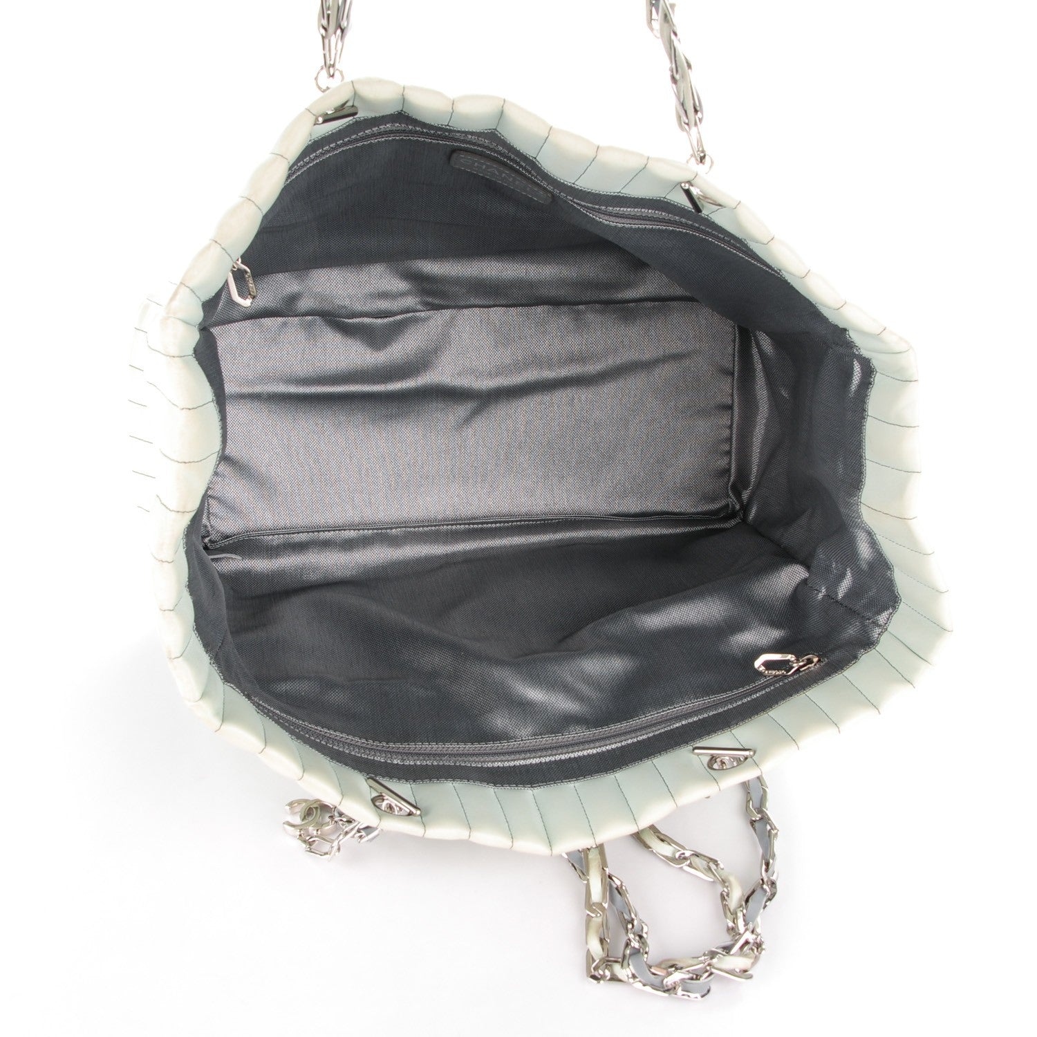 Chanel Lambskin Vertical Quilted Large Mademoiselle Tote Light Green 5 of 16