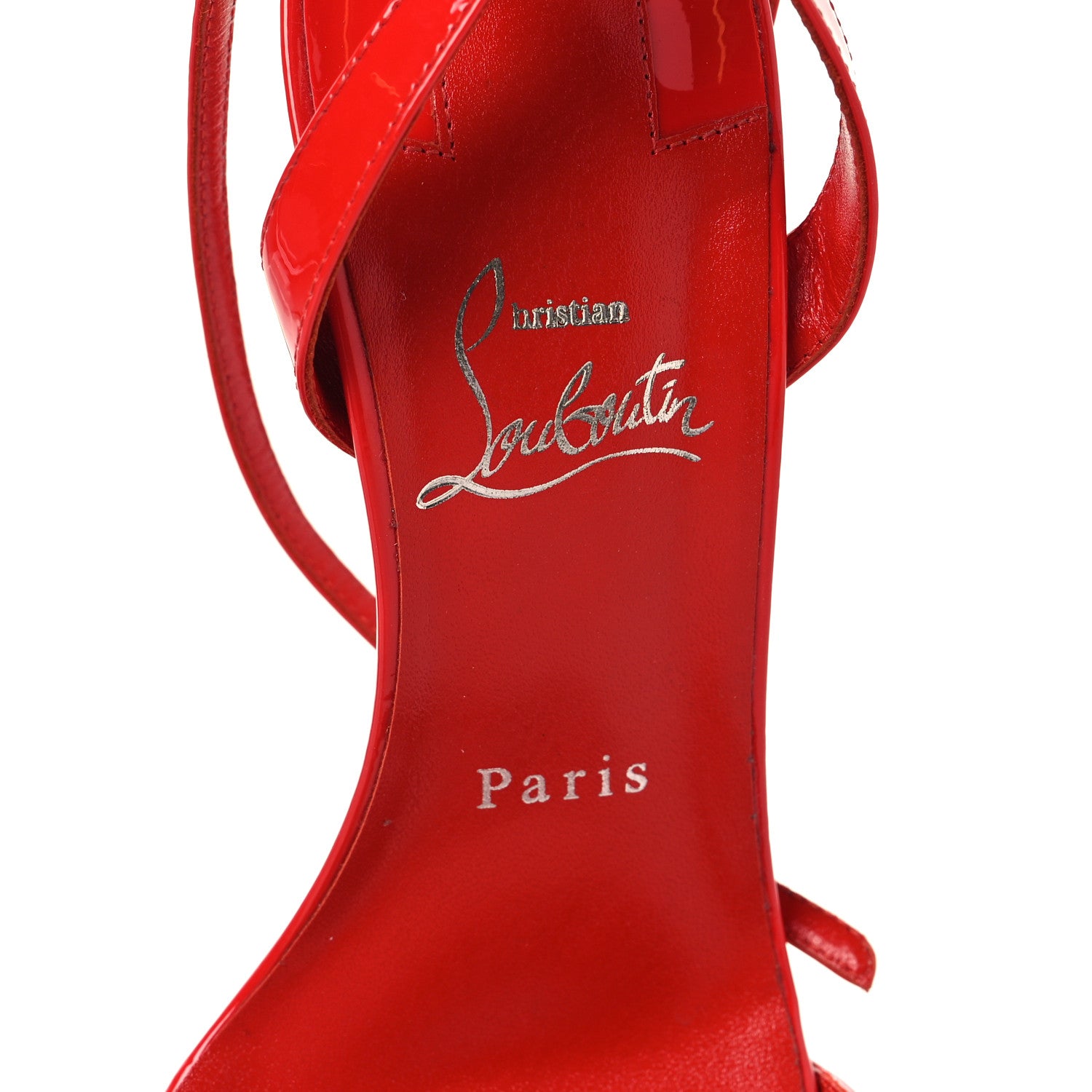 Christian Louboutin Patent Glossy Lipgloss Queen 100 Sandals 38 Ole 38 Ole 8 of 8