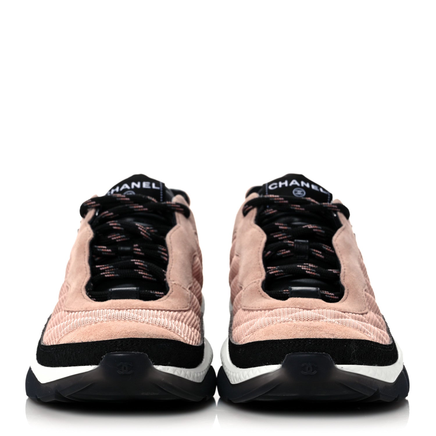 Chanel Mesh Suede Calfskin Quilted Sneakers 40 Pink Beige 2 of 7