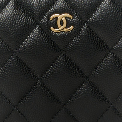 Chanel Caviar Quilted Small Curvy Pouch Cosmetic Case Black 16 of 16