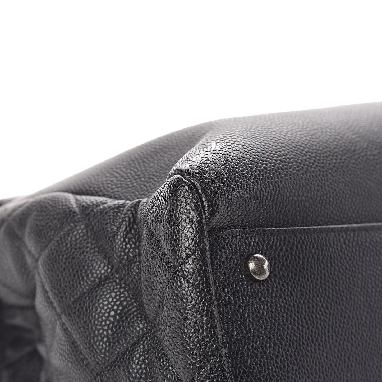 Caviar Lambskin Quilted Large Coco Break Shopping Bag Black