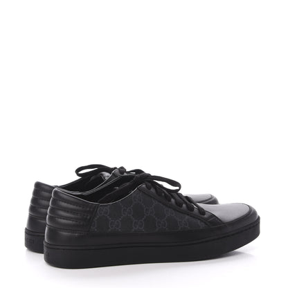 Gucci GG Supreme Monogram Mens Low Top Sneakers 9.5 Black 5 of 10