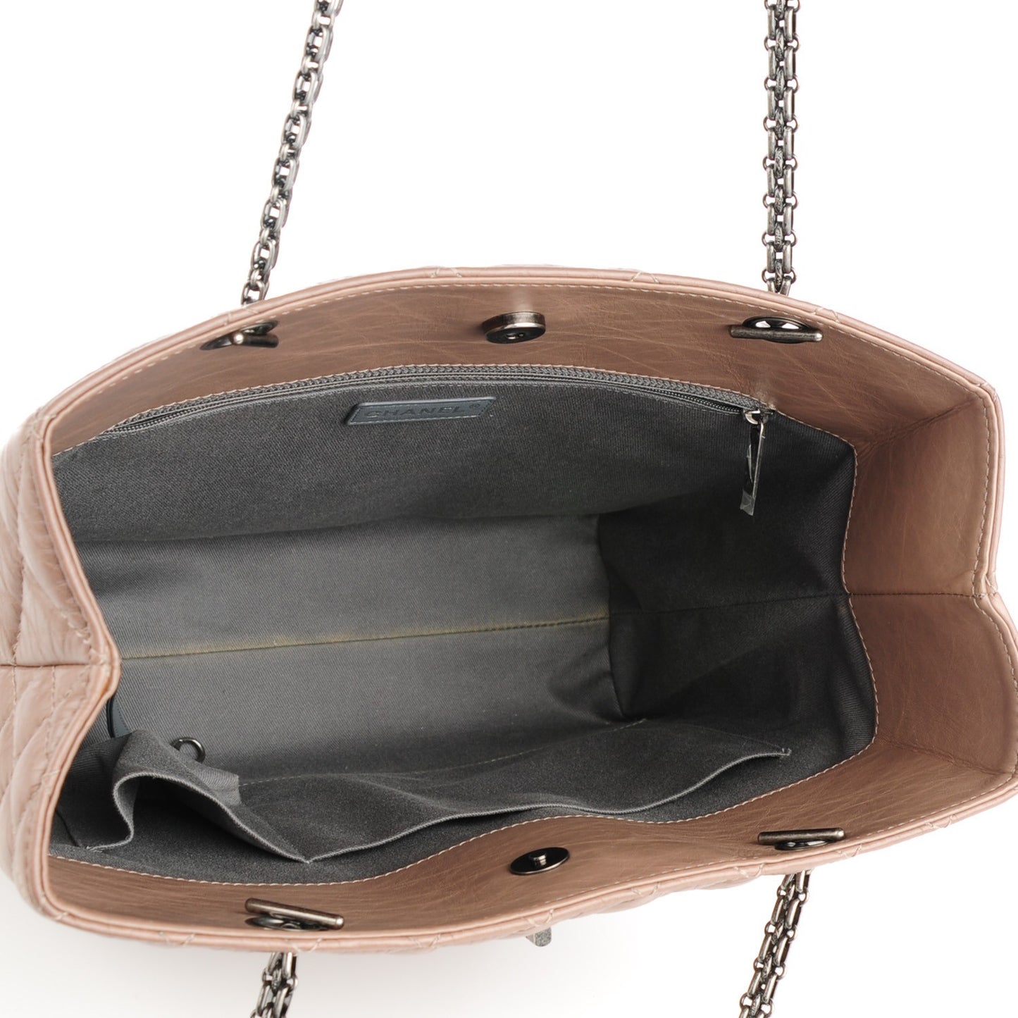 Aged Calfskin Quilted Reissue 2.55 Tote Light Brown