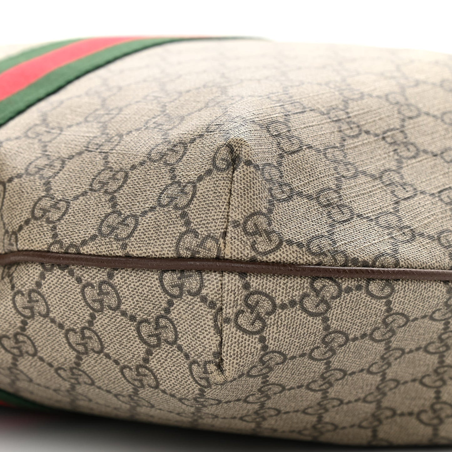 GG Supreme Monogram Web Ophidia Half Moon Hobo Brown