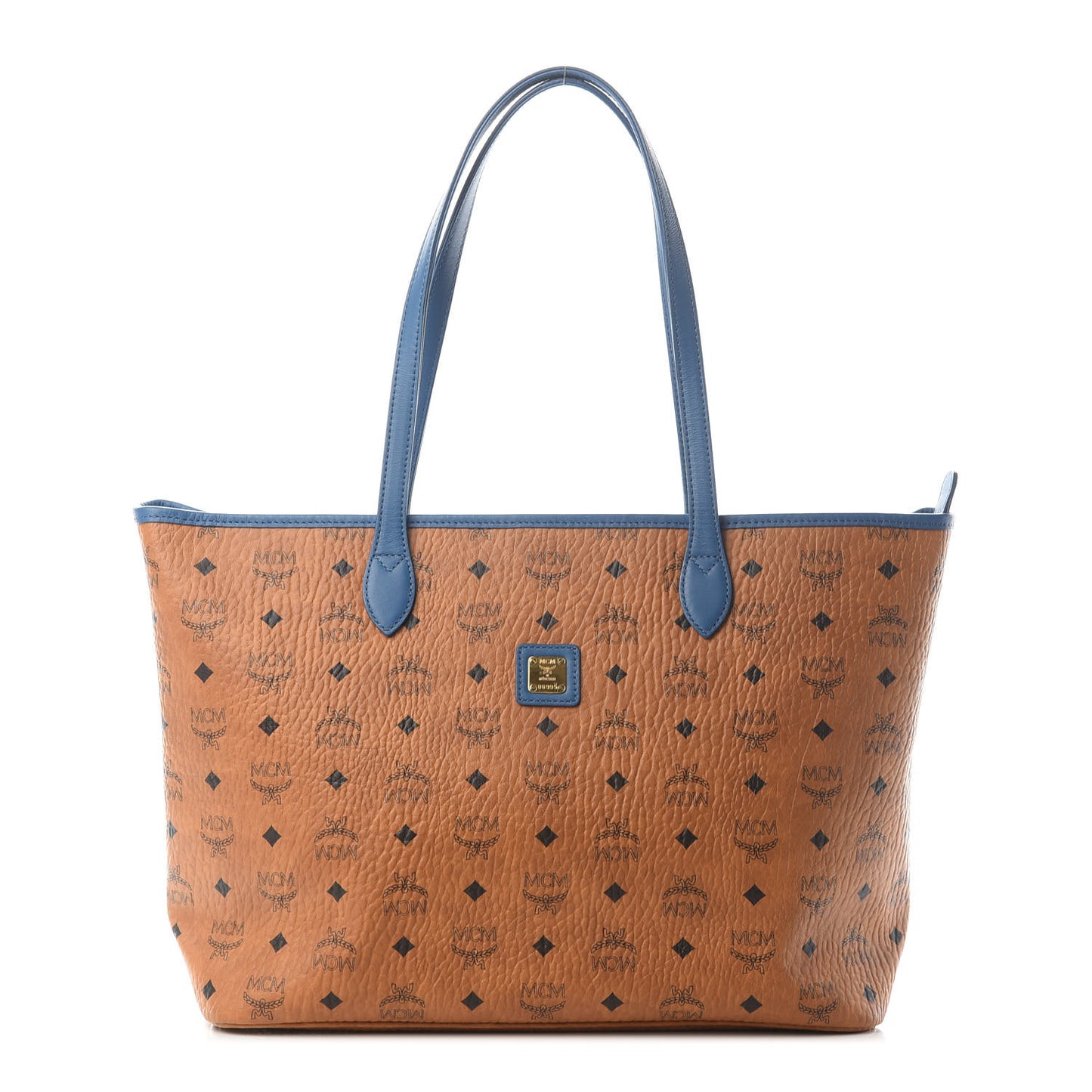 Visetos Medium Shopper Tote Cognac Blue