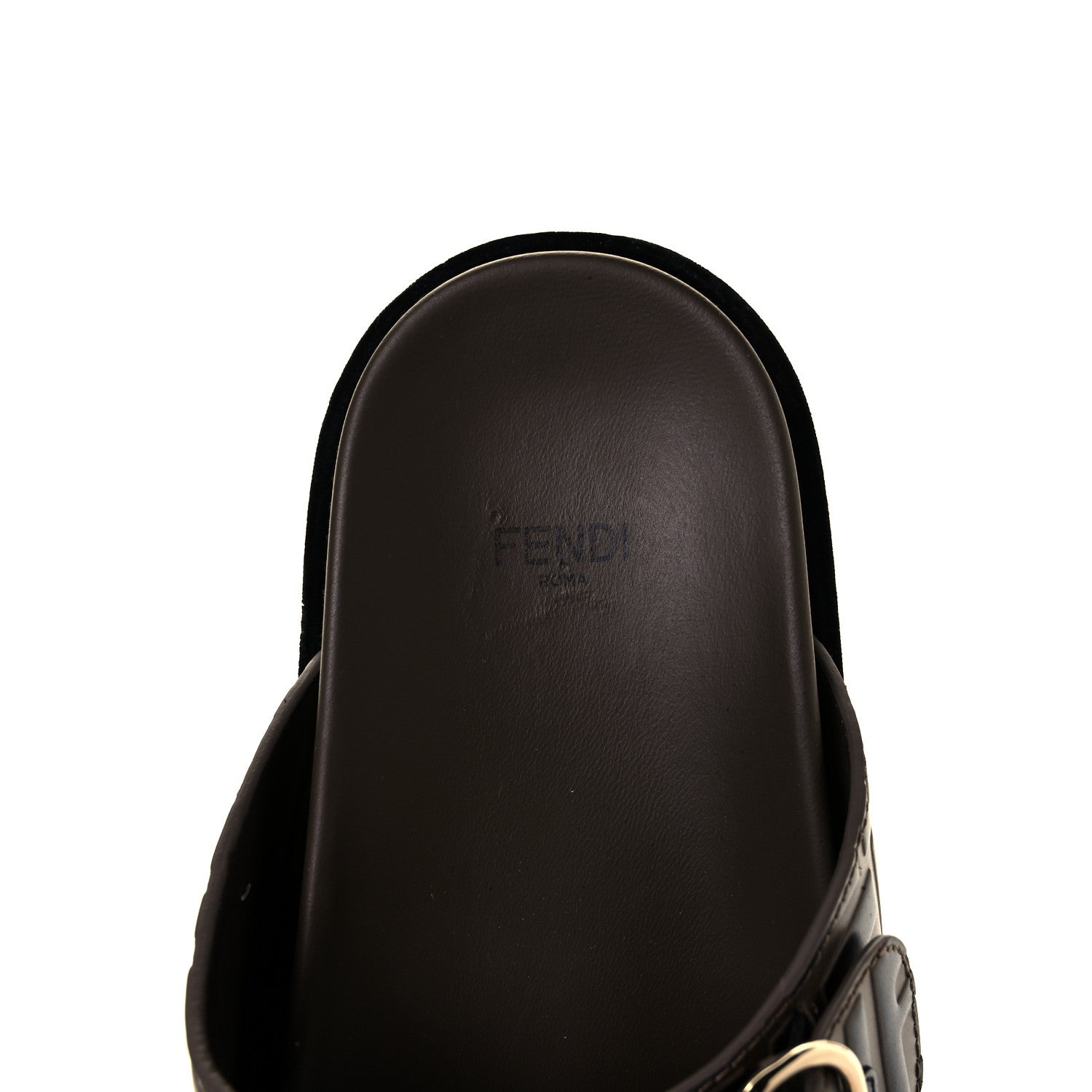 Fendi Calfskin FF Embossed Slide Sandals 38.5 Maya Black 22 of 27