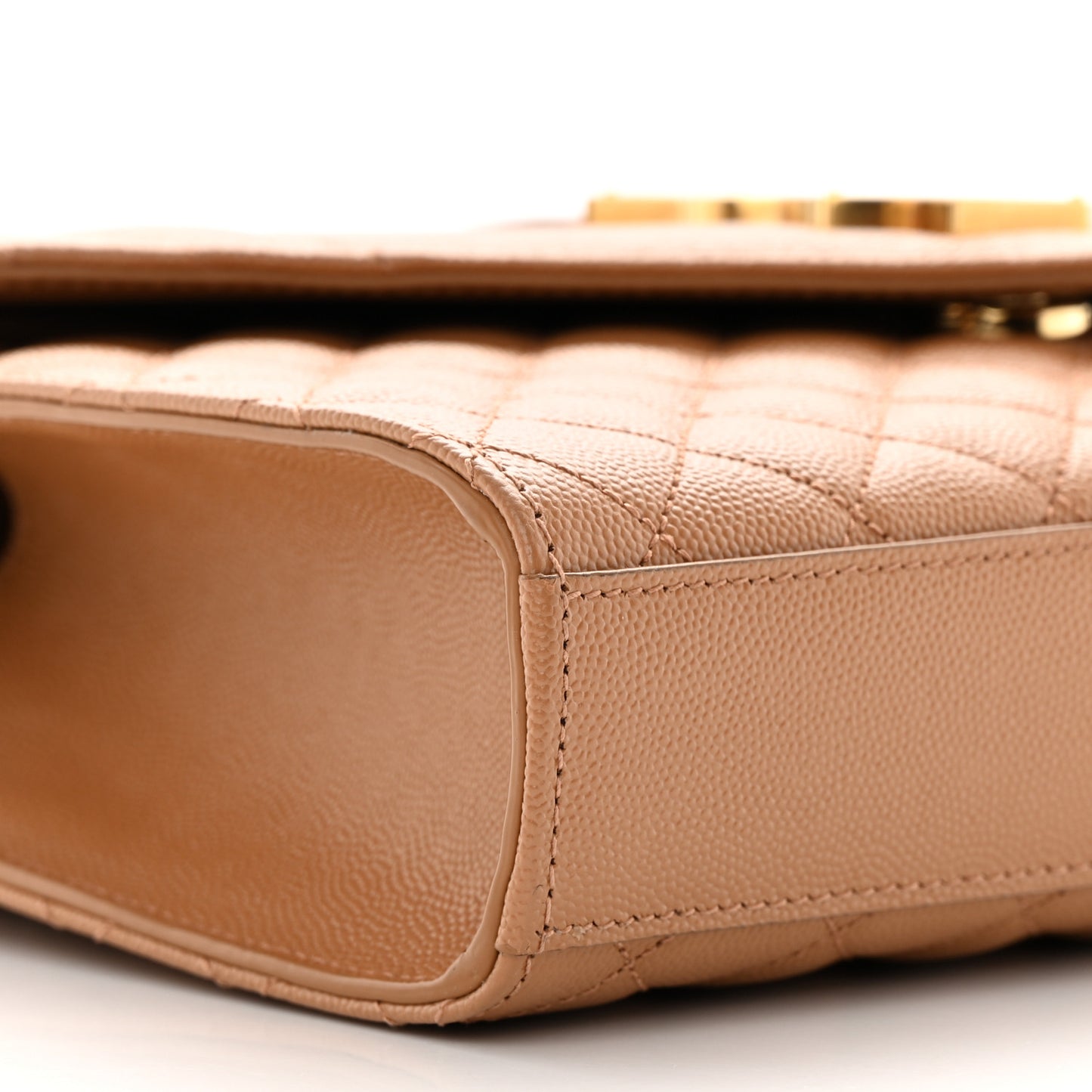 Grain De Poudre Textured Mixed Matelasse Triquilt Medium Monogram Satchel Dune