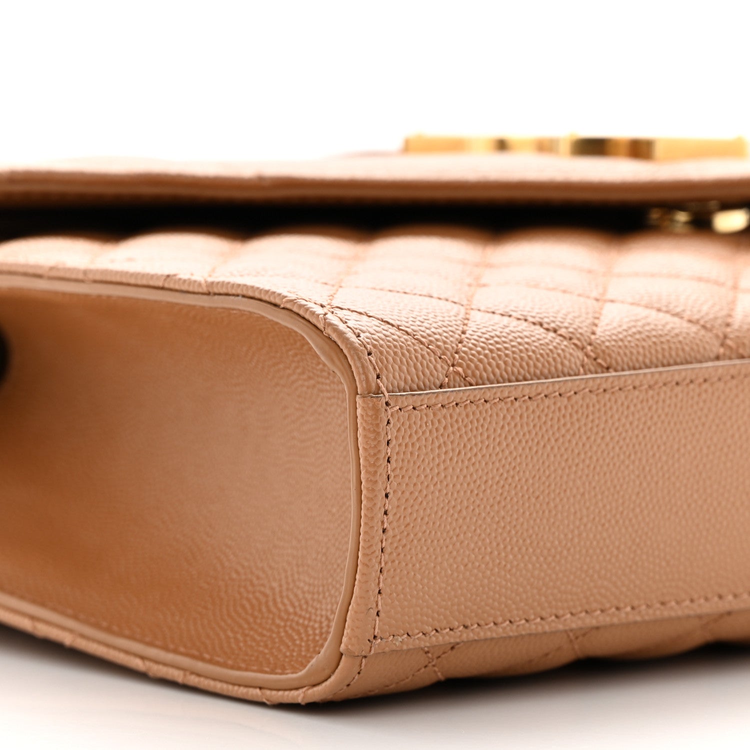 Saint Laurent Grain De Poudre Textured Mixed Matelasse Triquilt Medium Monogram Satchel Dune 8 of 13