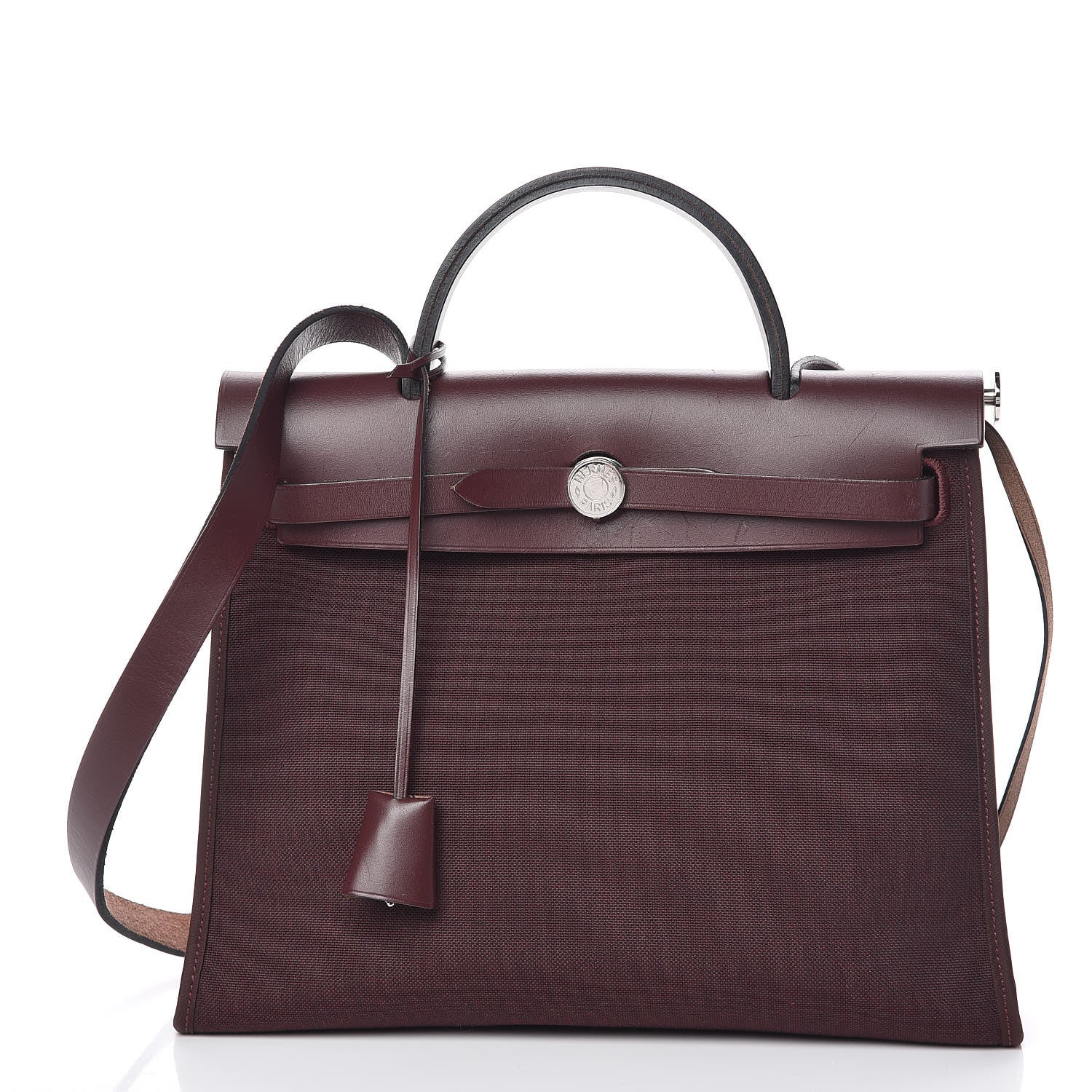 Hermes Vache Hunter Toile Officier Herbag Zip 31 PM Prune 3 of 13