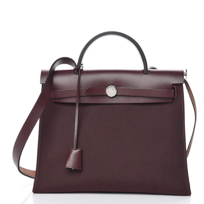 Hermes Vache Hunter Toile Officier Herbag Zip 31 PM Prune 3 of 13