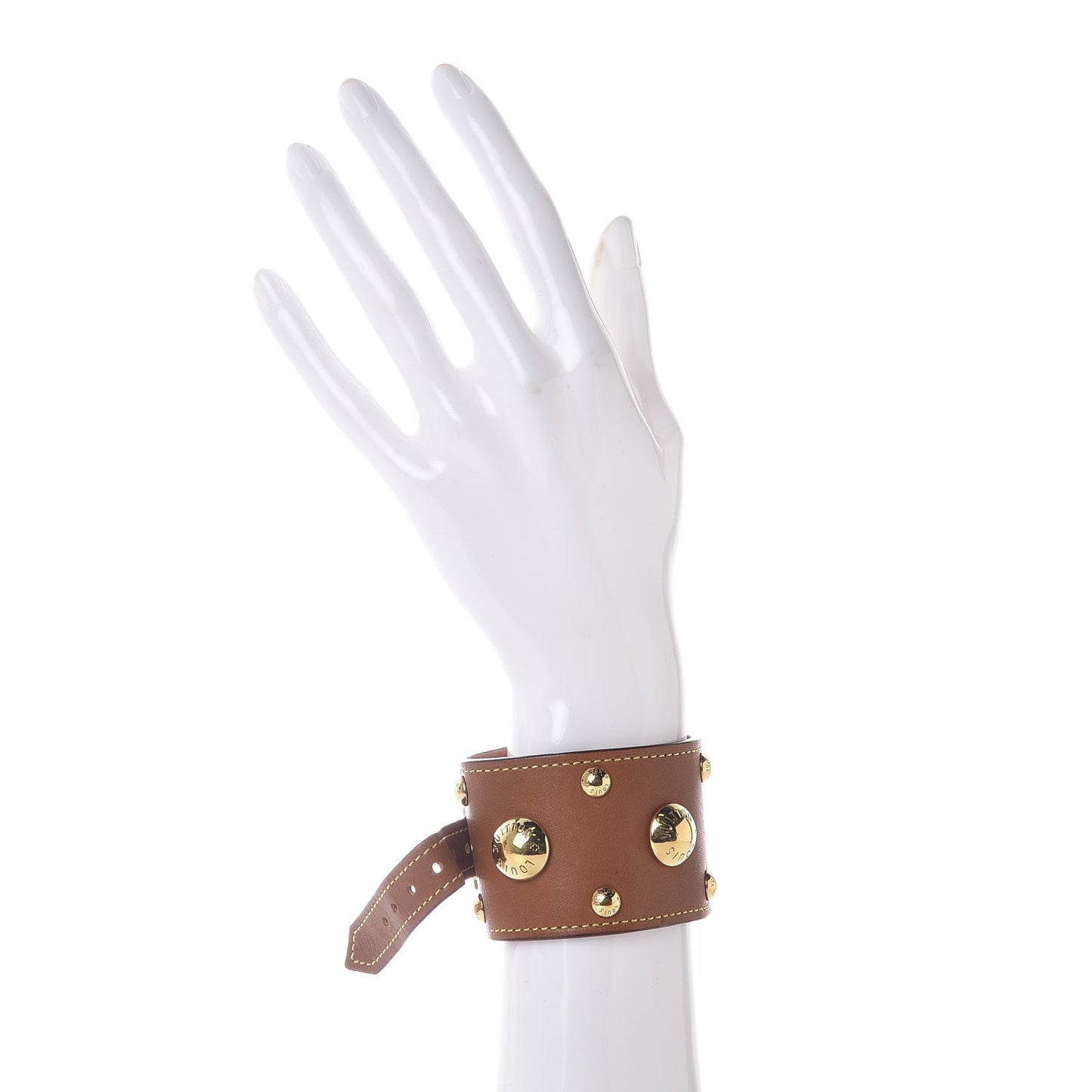Calfskin Studded Cuff Bracelet 17