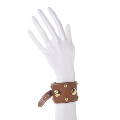 Louis Vuitton Calfskin Studded Cuff Bracelet 17 2 of 5