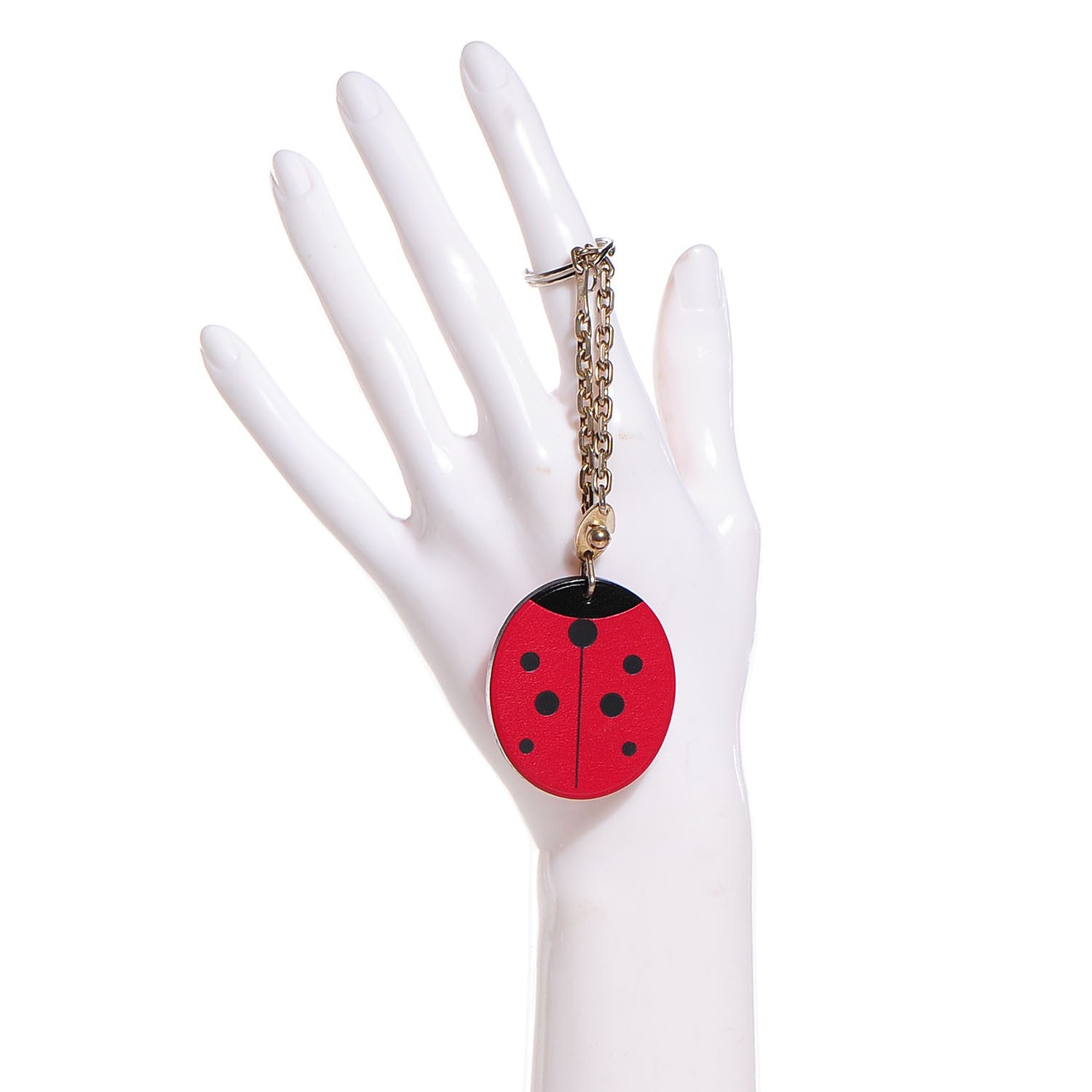 Hermes Veau Box Lady Bug Key Chain Rouge H 2 of 5