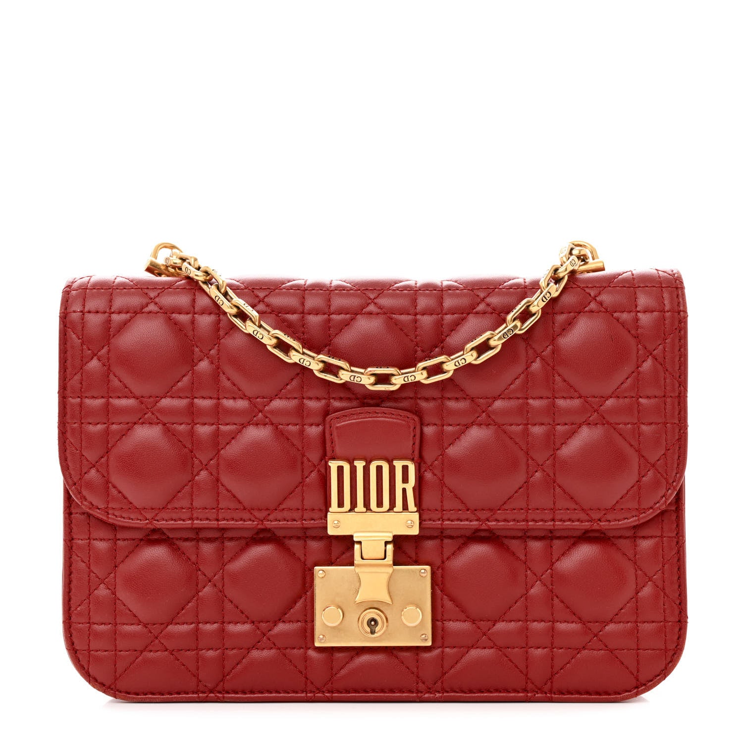 Christian Dior Lambskin Cannage Large Dioraddict Flap Red 1 of 10