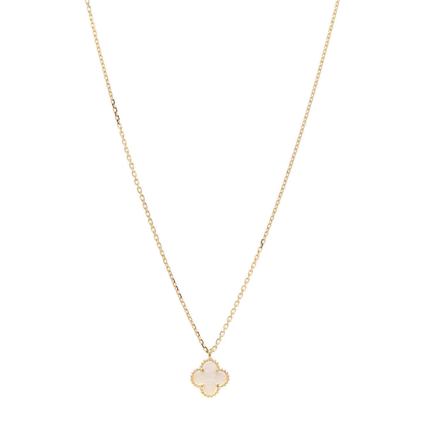 18K Yellow Gold Mother of Pearl Sweet Alhambra Pendant Necklace