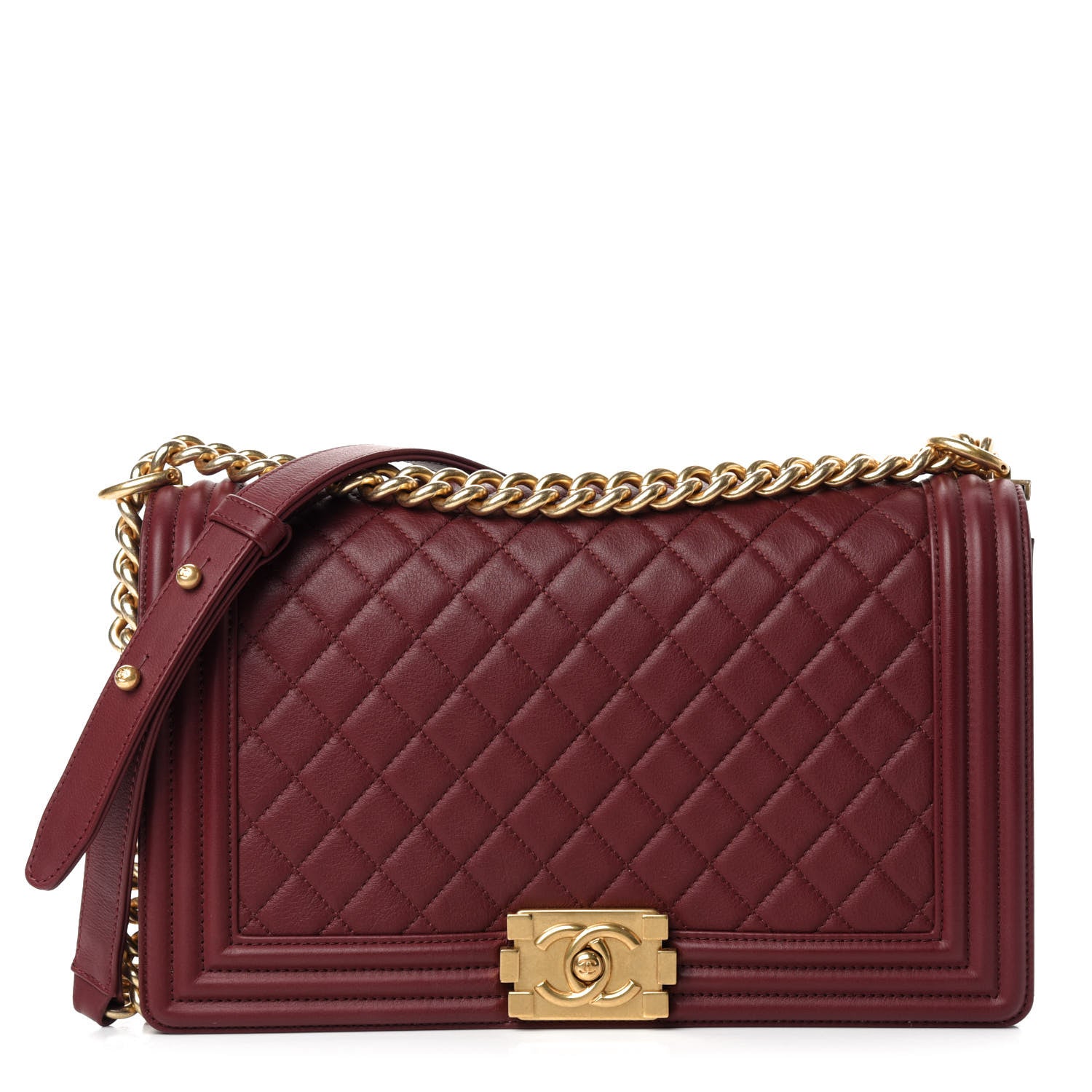 Chanel Calfskin Quilted New Medium Boy Flap Burgundy 1 of 11