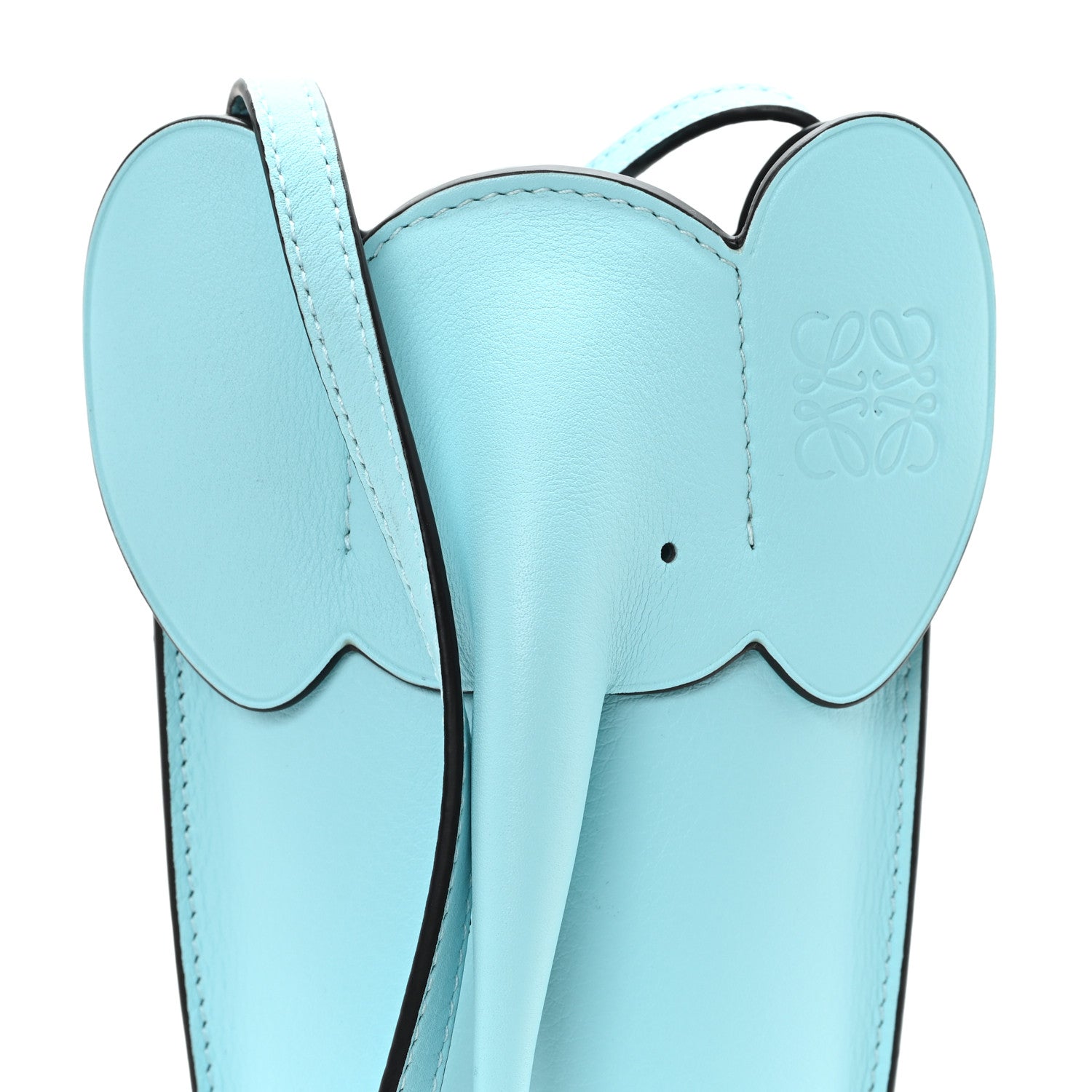 Loewe Calfskin Elephant Pouch Crossbody Bag Light Blue 7 of 9