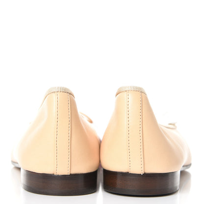 Chanel Lambskin Cap Toe Ballerina Flats 39.5 Beige Black 9 of 11