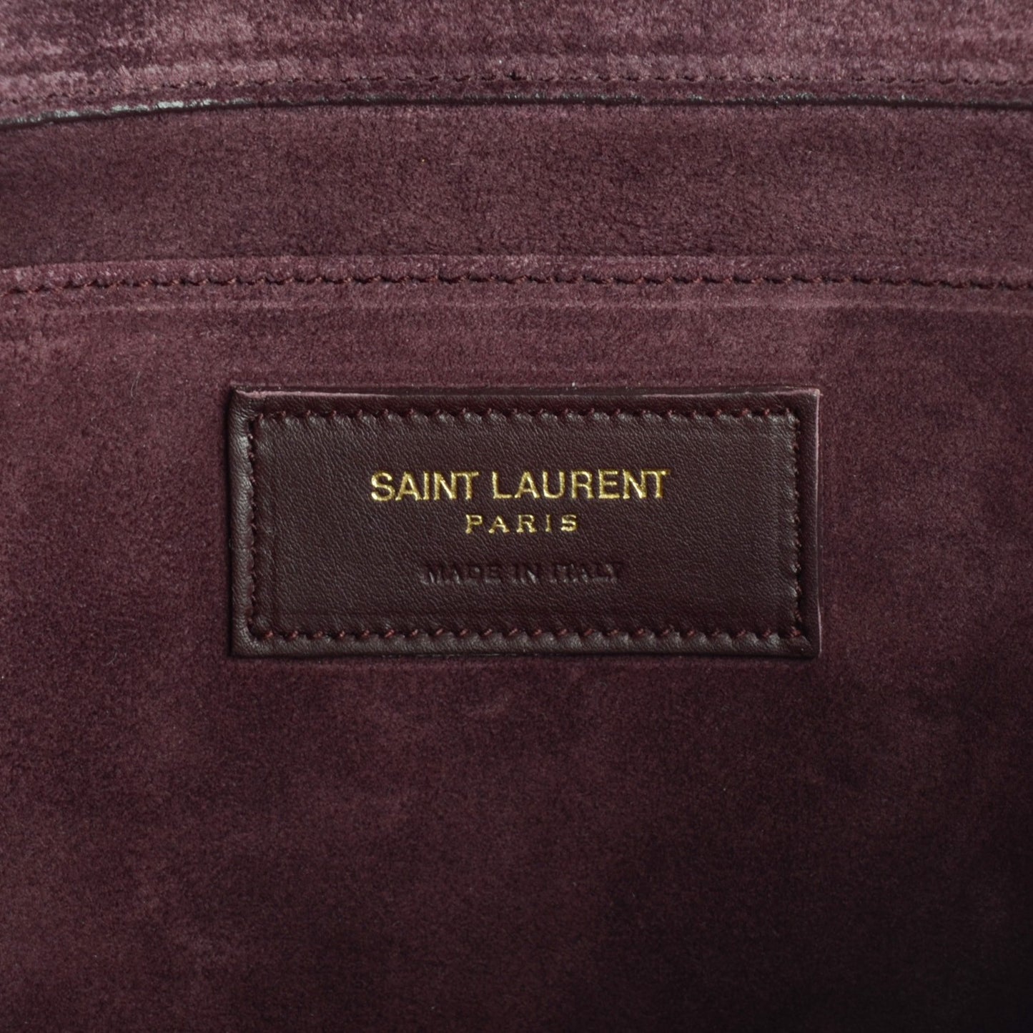 Calfskin Classic Y Ligne Clutch (Wine)