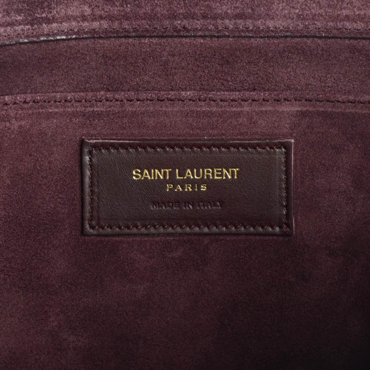 Saint Laurent Calfskin Classic Y Ligne Clutch (Wine) 6 of 8