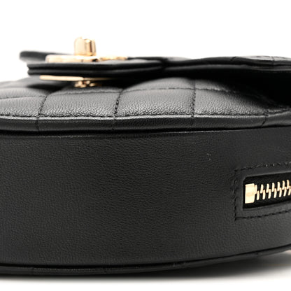 Chanel Lambskin Quilted CC In Love Heart Clutch With Chain Black 10 of 12