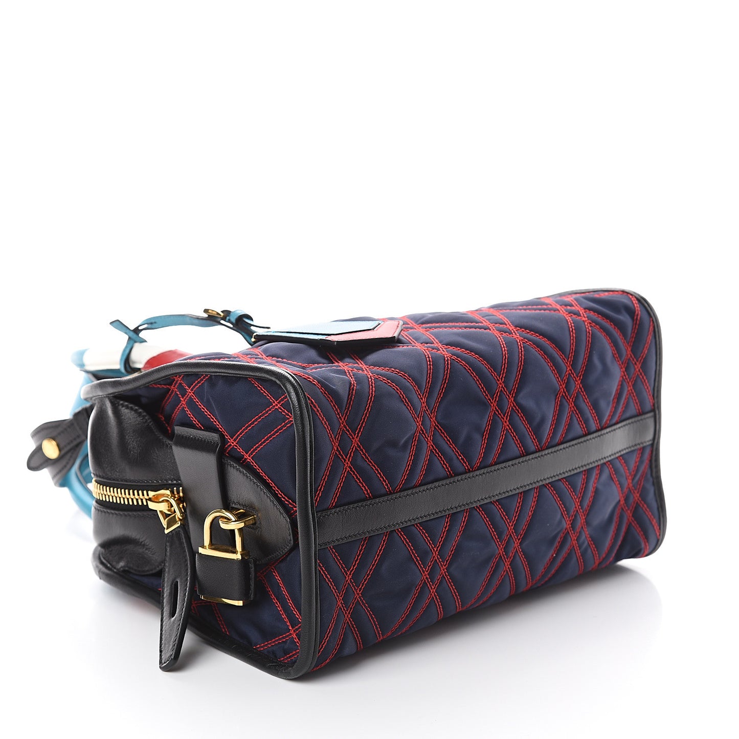 Tessuto Nylon Quilted Impunturato Bauletto Baltico Fuoco