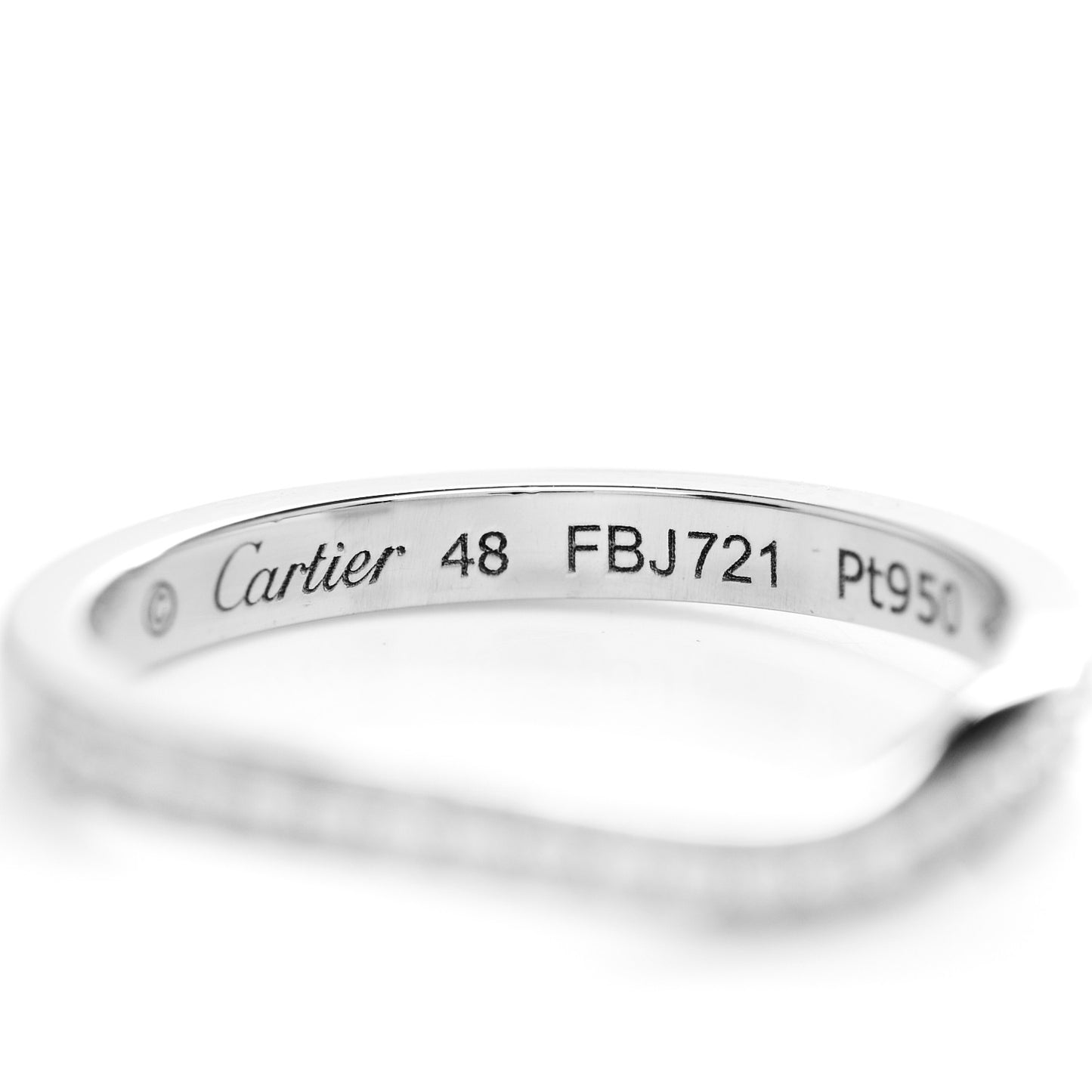 Platinum Diamond Ballerine Wedding Band Ring 48 4.5