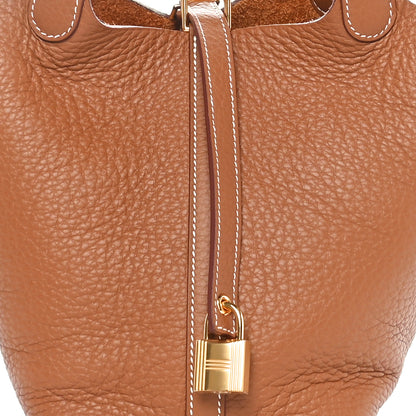 Hermes Taurillon Clemence Picotin Lock 18 PM Gold 8 of 11