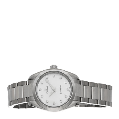 Omega Stainless Steel Diamond Mother of Pearl 28mm Seamaster Aqua Terra Quartz Watch 220.10.28.60.55.001 2 of 4