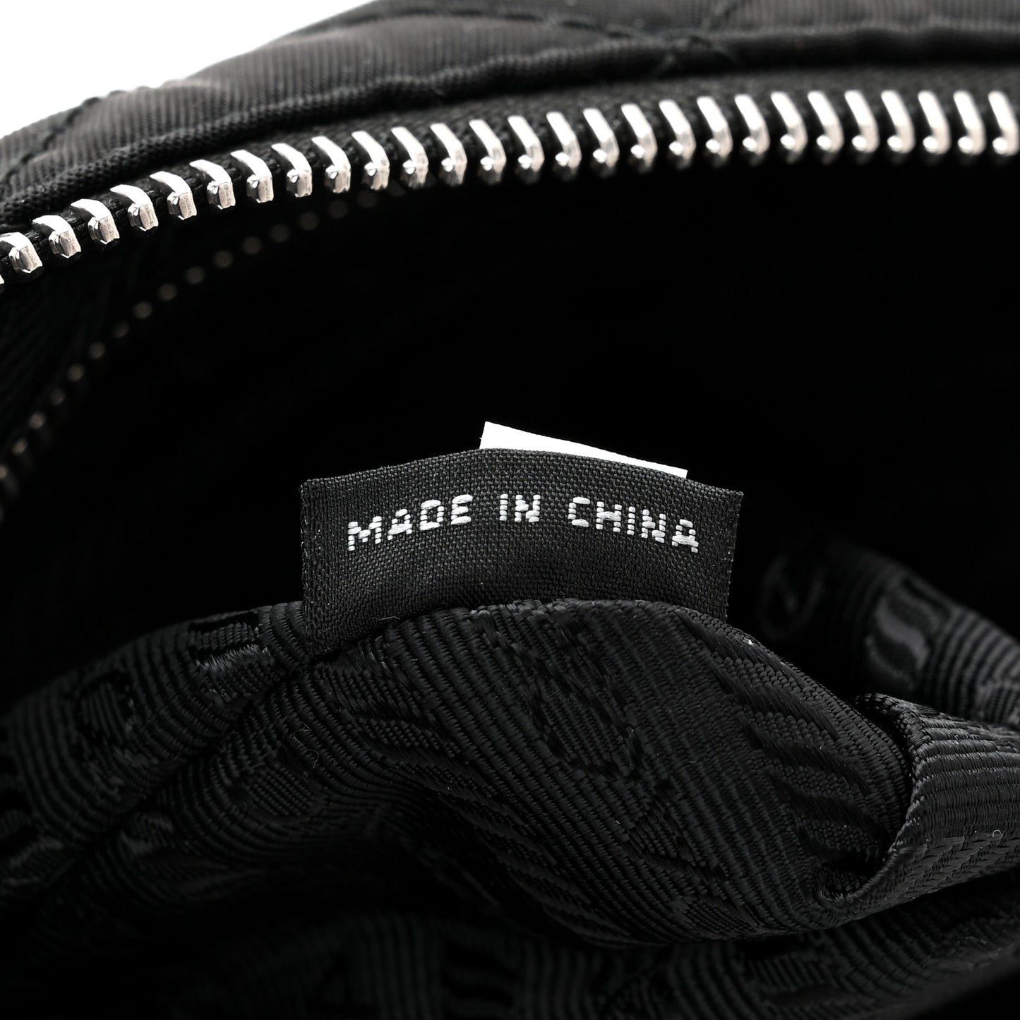 Nylon Tessuto Impuntu Quilted Crossbody Bag Black