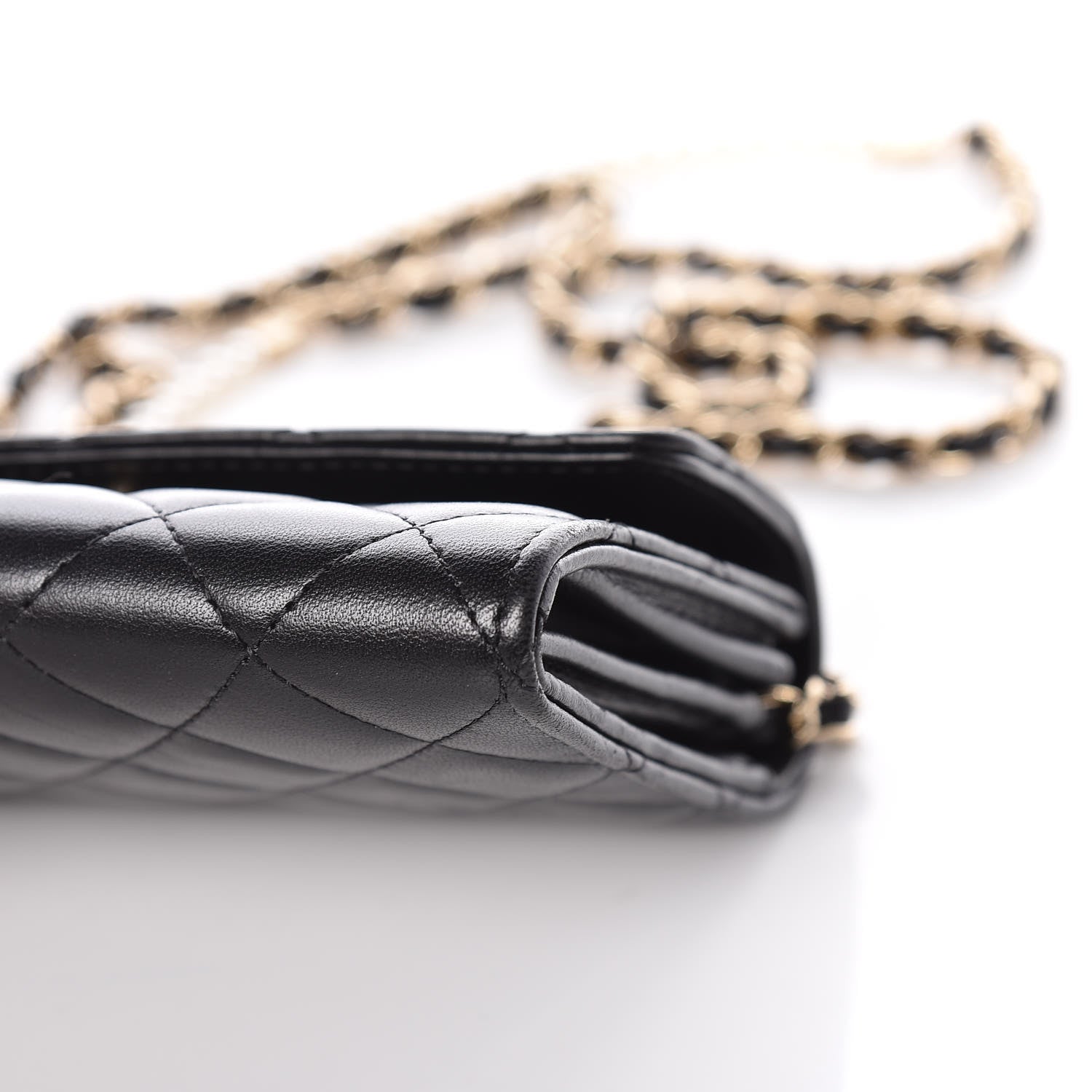 Chanel Lambskin Quilted Pearl Clutch With Chain Black 11 of 11